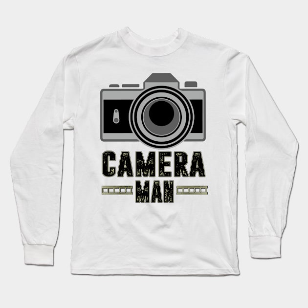 Camera Man - Photographer Guy Photography Hobby Gift Long Sleeve T-Shirt by ScottsRed